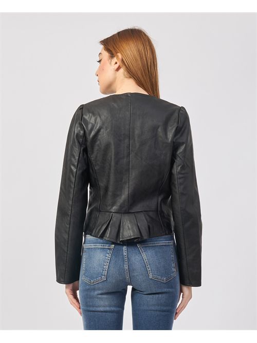 Yes Zee leather effect jacket with pleats on the back YES ZEE | J438-G1000801